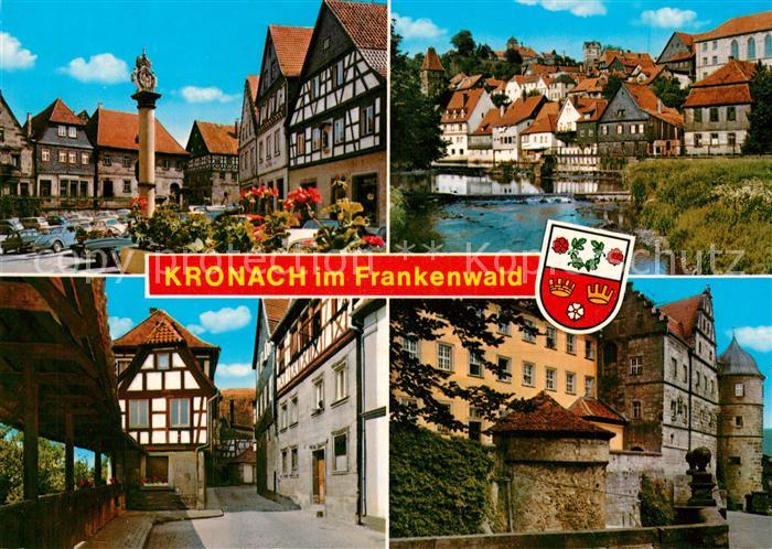 Kronach Oberfranken Marktplatz Brunnen Fachwerkhaeuser Hasslach Altstadt Veste R