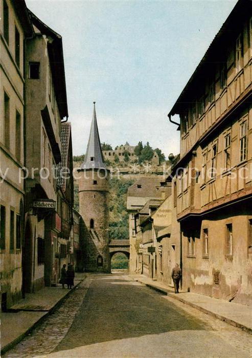 Karlstadt Main Maingasse mit Blick zur Karlsburg
