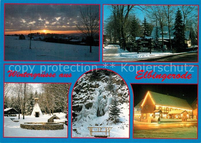 Elbingerode Harz Winterlandschaft Sonnenuntergang Schneiderstube Handarbeitslade