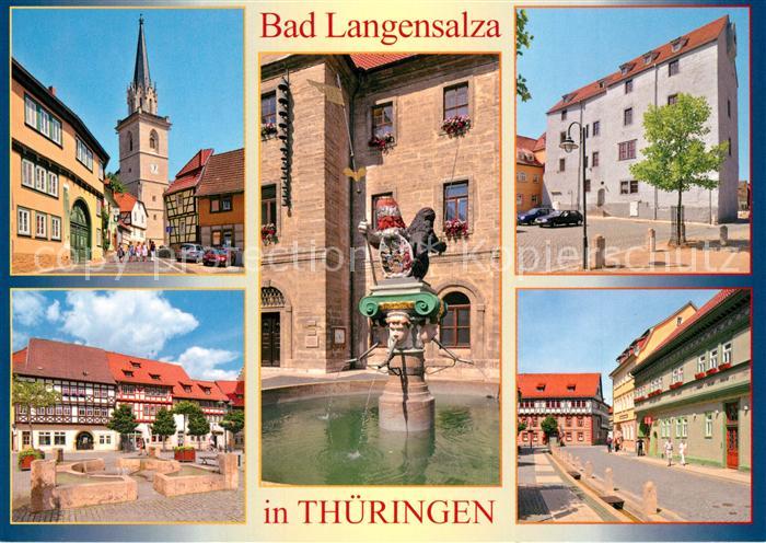 Bad Langensalza Bergkirche Turm Marktkirche Rathaus Brunnen Schloss Dryburg Wass
