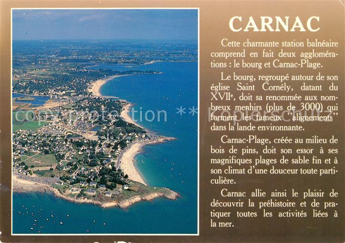Carnac Morbihan La corniche et les plages vue aérienne