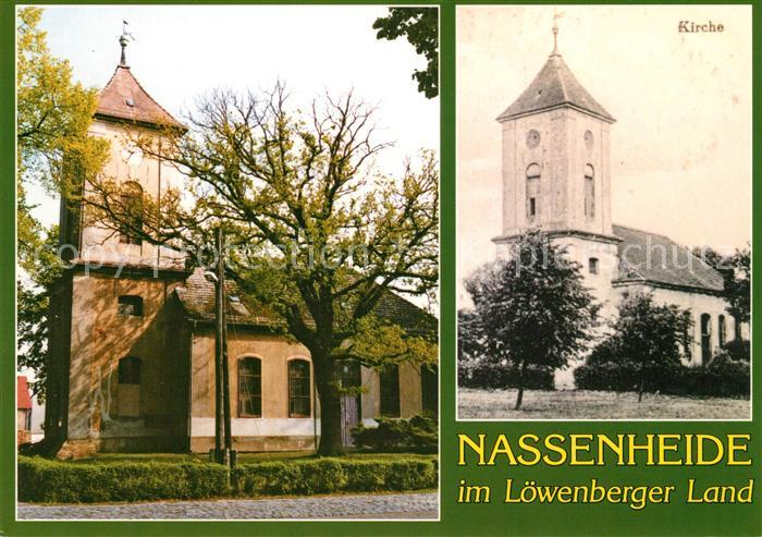 Nassenheide Dorfkirche heute und vor 90 Jahren