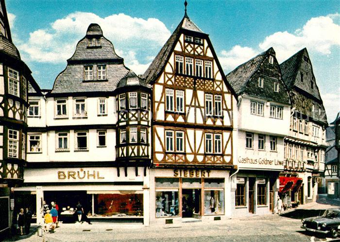 Limburg Lahn Partie am Kornmarkt Fachwerkhaeuser Altstadt