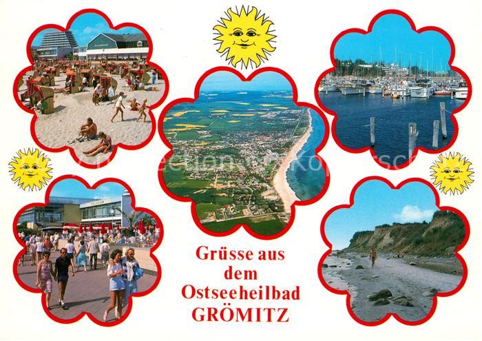 Groemitz Ostseebad Strandleben Promenade Hafen Sonne Fliegeraufnahme