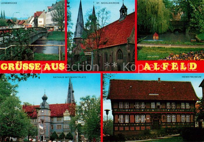 Alfeld Leine Leinebruecke St Nicolaikirche Anlagen Rathaus Marktplatz Heimatmuse
