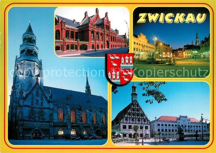 Zwickau Sachsen Dom Johannisbad Hauptmarkt Gewandhaus Rathaus Wappen