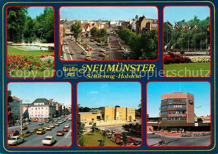 Neumuenster Schleswig-Holstein Park Stadtplatz Strassenpartie Rathaus