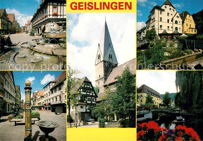 Geislingen Steige Brunnen Kirche Teilansichten