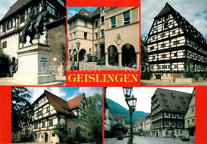 Geislingen Steige Kaiser Wilhelm Denkmal Arkaden Fachwerkhaeuser