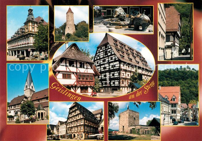 Geislingen Steige Turm Marktbrunnen Kirche Altes Haus Festung