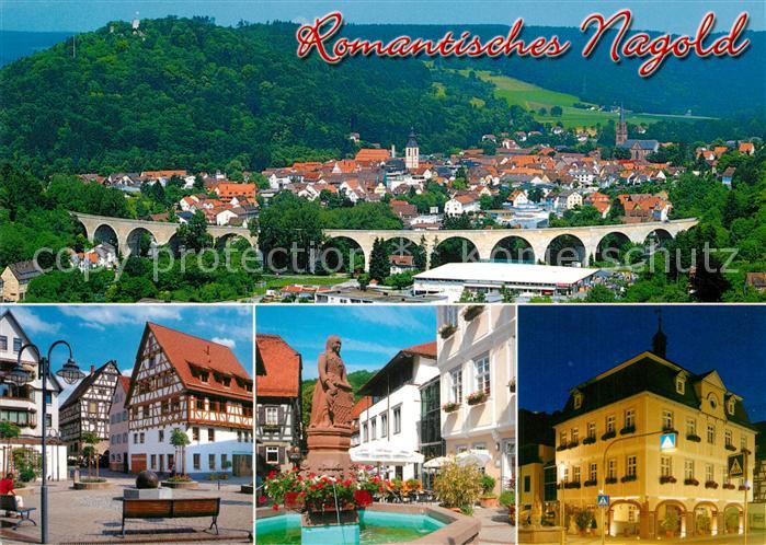 Nagold Panorama Markt Brunnen Rathaus