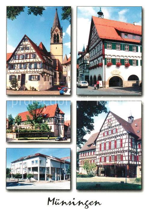 Muensingen Kirche Fachwerkhaeuser Rathaus