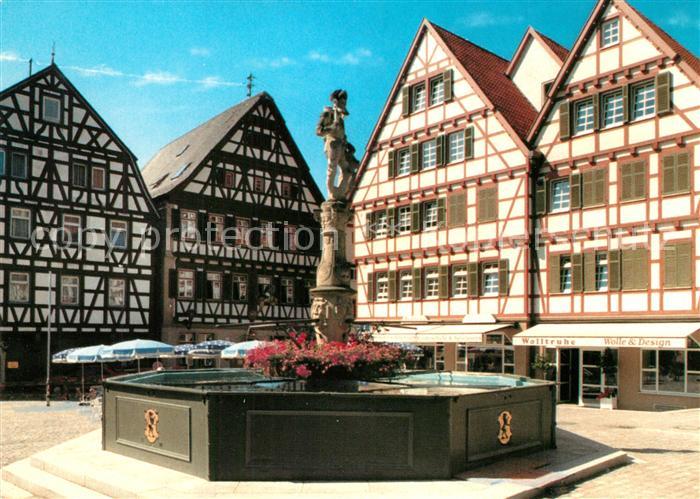 Leonberg Wuerttemberg Marktplatz mit Brunnen