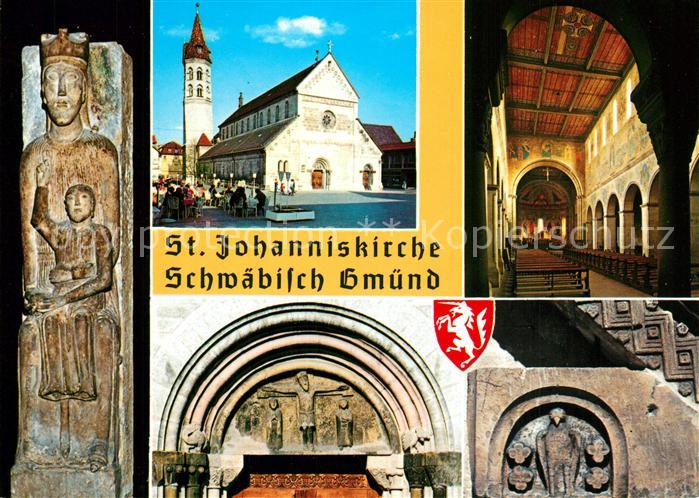 Schwaebisch Gmuend St Johanniskirche Pfeilerbasilika mit Skulpturen