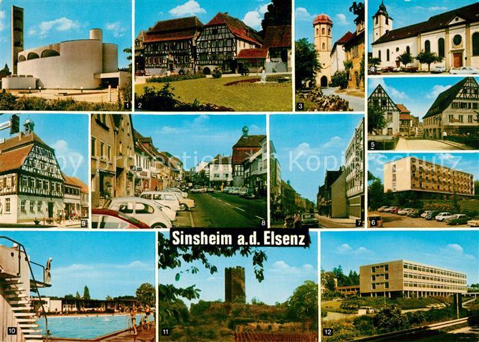 Sinsheim Elsenz Kath Kirche Zum Baeren Jugendstift Ev Kirche Bahnhofstr Kreiskra