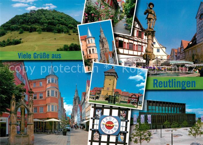 Reutlingen BW Markt Maximiliansbrunnen Schloss Rathaus Kirche