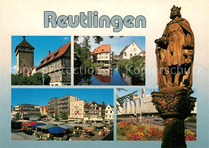Reutlingen BW Schloss Neckarpartie Marktplatz Denkmal