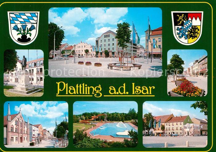 Plattling Isar Bayern Denkmal Marktplatz Rathaus Schwimmbad