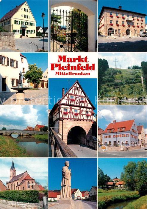 Pleinfeld Teilansichten Rathaus Spalter Tor Sommerrodelbahn Kirche Denkmal