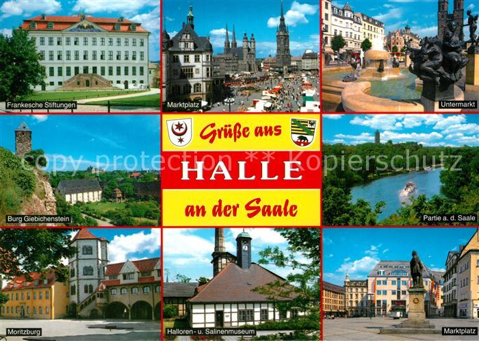 Halle Saale Franckesche Stiftungen Marktplatz Untermarkt Burg Giebichenstein Saa