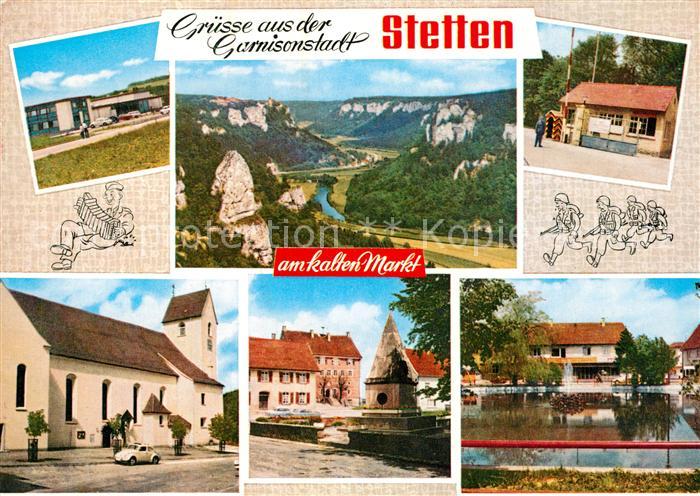Stetten kalten Markt Panorama Garnison Kirche Marktplatz Teich
