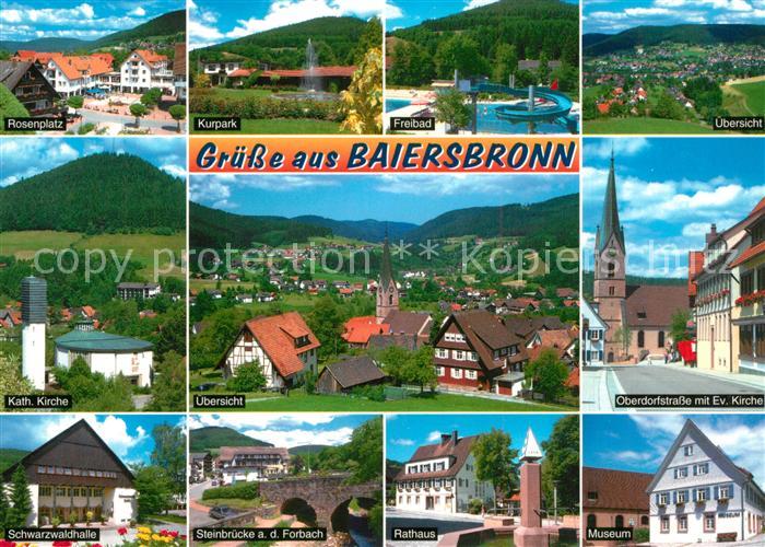 Baiersbronn Schwarzwald Rosenplatz Kurpark Freibad Panorama Kath Kirche Oberndor