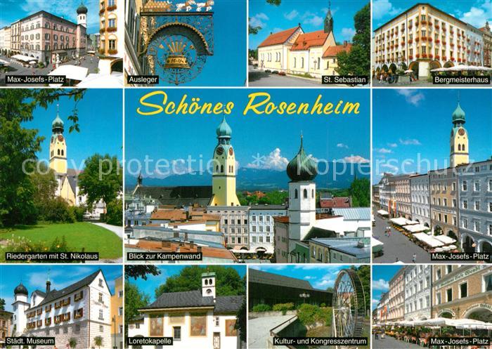 Rosenheim Bayern Max Josef Platz Ausleger St Sebastian Bergmeisterhaus St Nikola