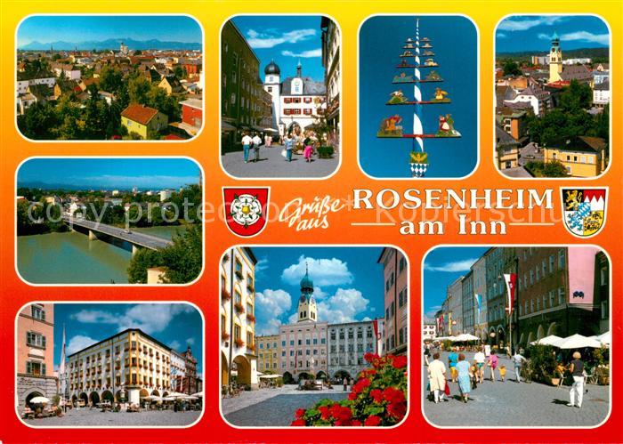 Rosenheim Bayern Stadtblick Staedt Museum Maibaum Max Josef Platz Fussgaengerzon