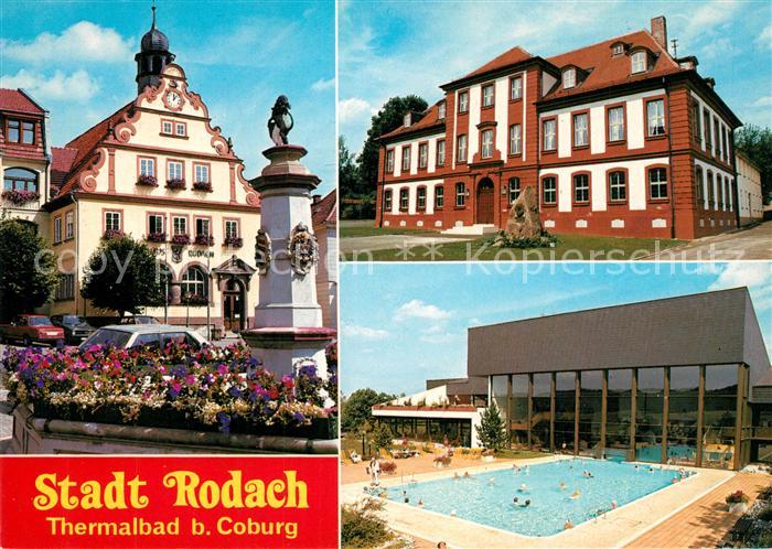 Rodach Coburg Rathaus Brunnen Schwimmbad