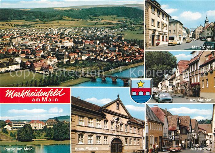 Marktheidenfeld Fliegeraufnahme Marktplatz Am Mainkai Mainpartie Haus Fiesch Mit