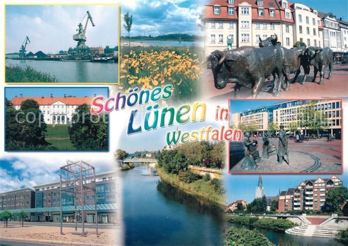 Luenen Kraene Skulptur Rinder Schloss Teilansichten