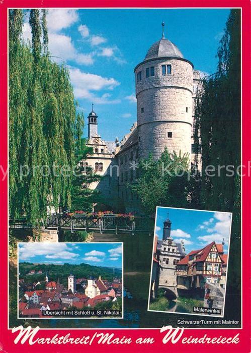 Marktbreit Schloss Panorama Malerwinkel Schwarzer Turm mit Maintor
