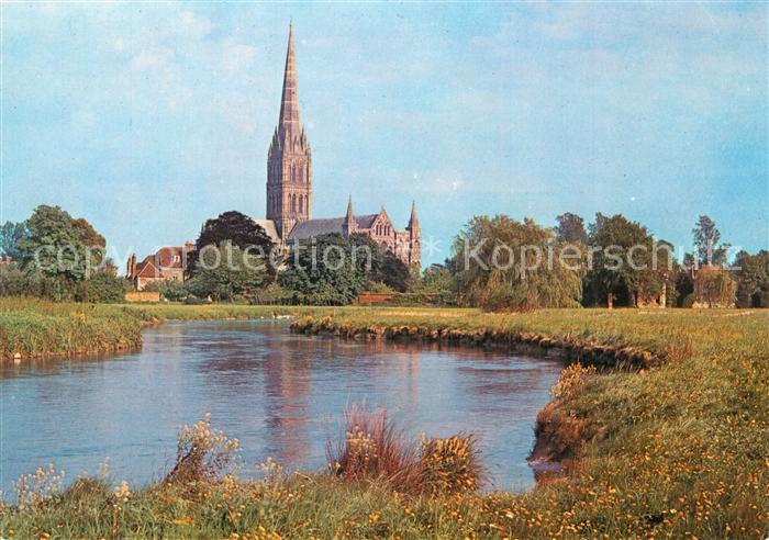 Salisbury Wiltshire Cathedral and River Avon