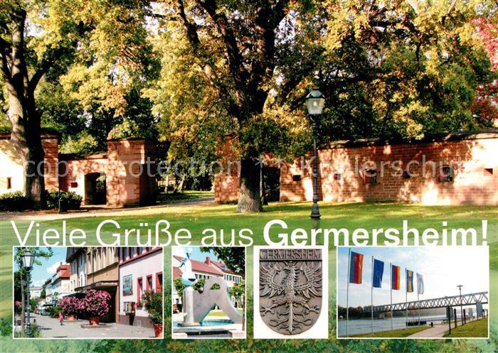 Germersheim Strasse Brunnen Wappen Rheinbruecke