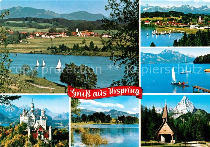 Urspring Steingaden Partien am Lechsee Schloss Kapelle