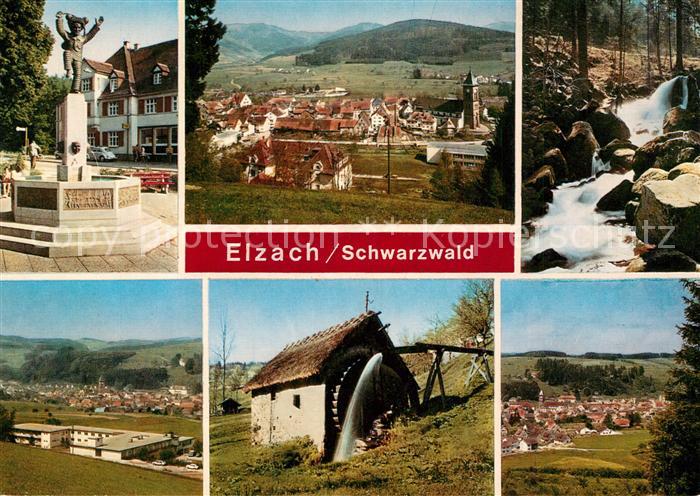 Elzach Schuttigbrunnen Stadtblick Elzfaelle Sanatorium Muehle Teilansicht