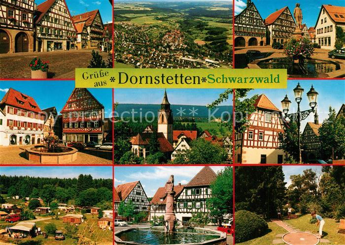 Dornstetten Wuerttemberg Fachwerkhaeuser Panorama Markt Brunnen Minigolf