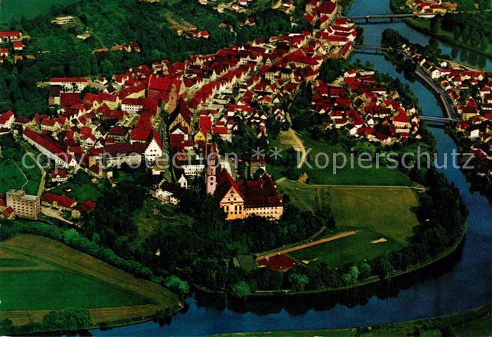 Donauwoerth Fliegeraufnahme mit Stadtkern Donau und Woernitz