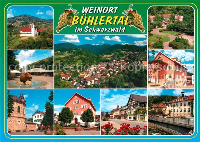Buehlertal Kirche Brunnen Panorama Park Motive