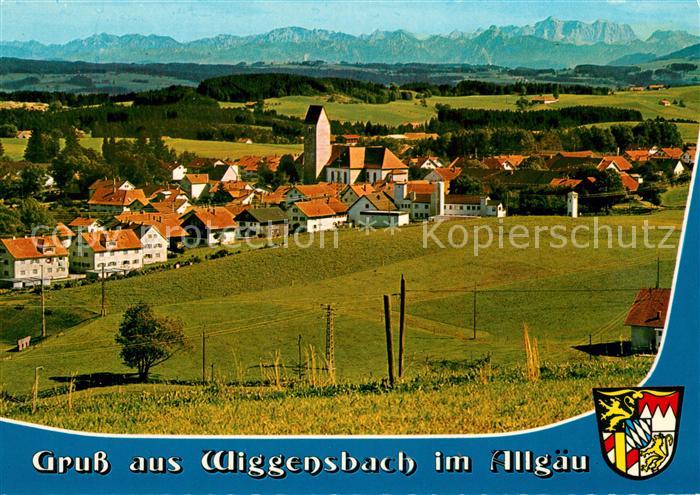 Wiggensbach mit Kenzenhochgebirge Saeuling und Zugspitze