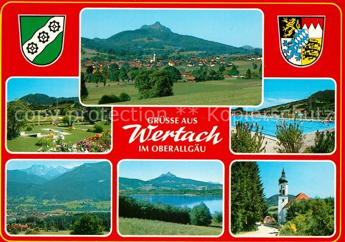 Wertach Panorama Minigolf Schwimmbad See Kirche