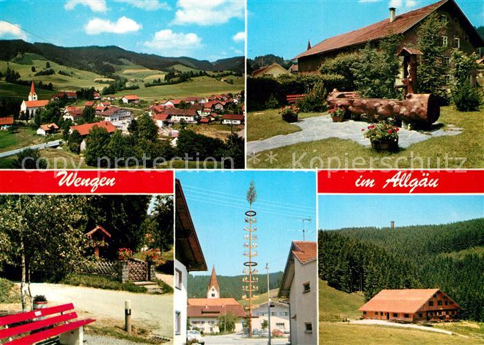 Wengen Kempten Allgaeu Panorama Brunnen Park Maibaum Gasthaus