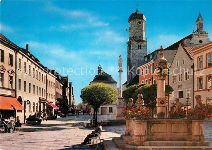 Weilheim Oberbayern Marienplatz Brunnen
