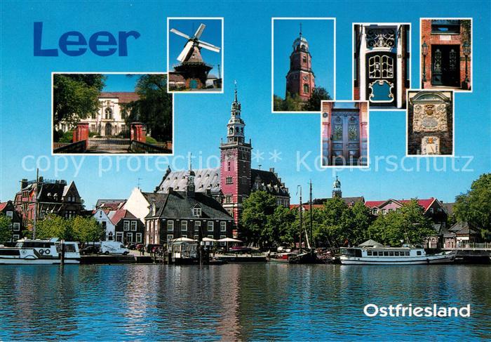 Leer Ostfriesland Hafenpartie Schloss Windmuehle Kirche Inneres