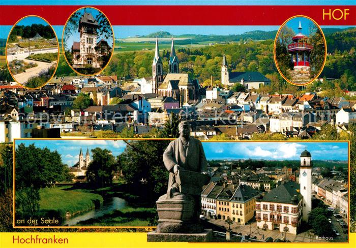 Hof Saale Panorama Turm Saalepartie Denkmal Stadtblick