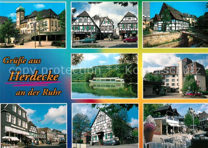 Herdecke Ruhr Rathaus Fachwerkhaeuser Ruhrpartie Teilansichten
