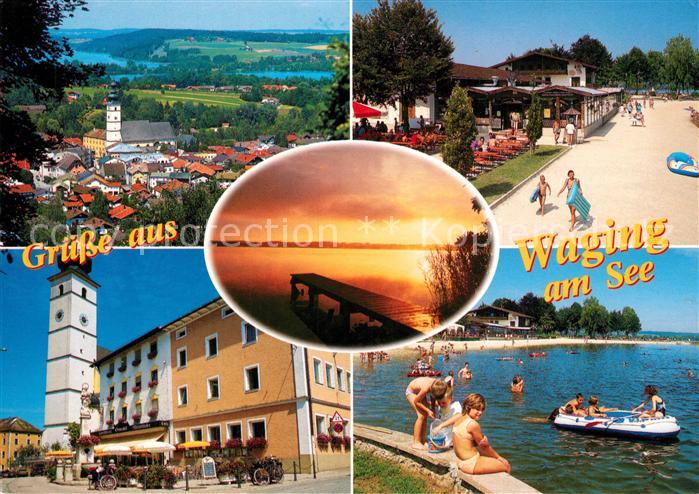 Waging See Panorama Strand Kirche Badevergnuegen