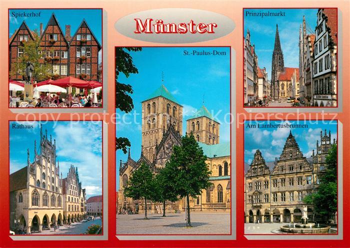 Muenster Westfalen Spiekerhof Rathaus St Paulus Dom Prinzipalmarkt Lambertusbrun