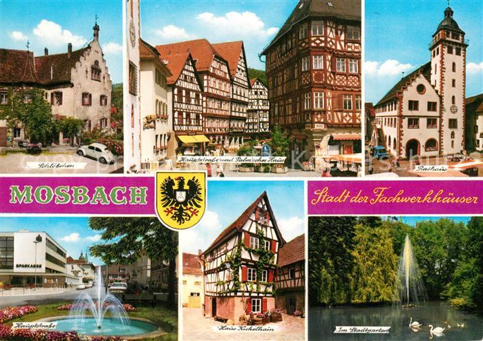 Mosbach Baden Schloesschen Palmsches Haus Rathaus Hauptstr Haus Kickelhain Stadt
