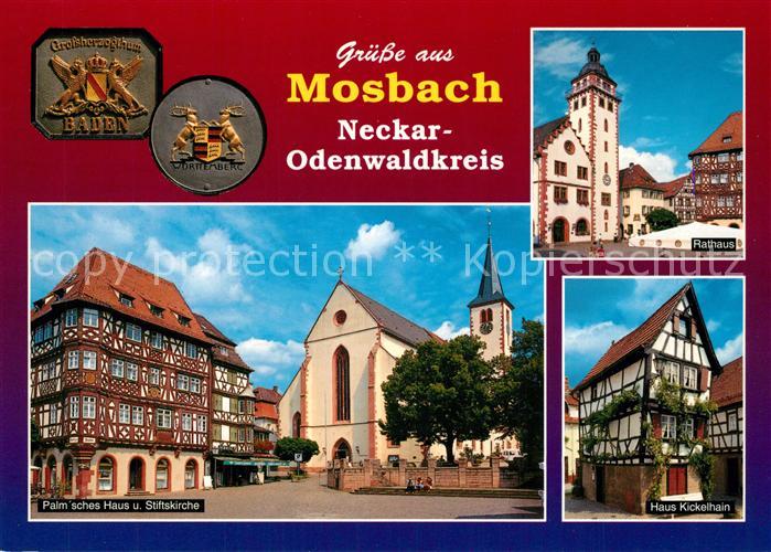 Mosbach Baden Palmsches Haus Stiftskirche Rathaus Haus Kickelhain
